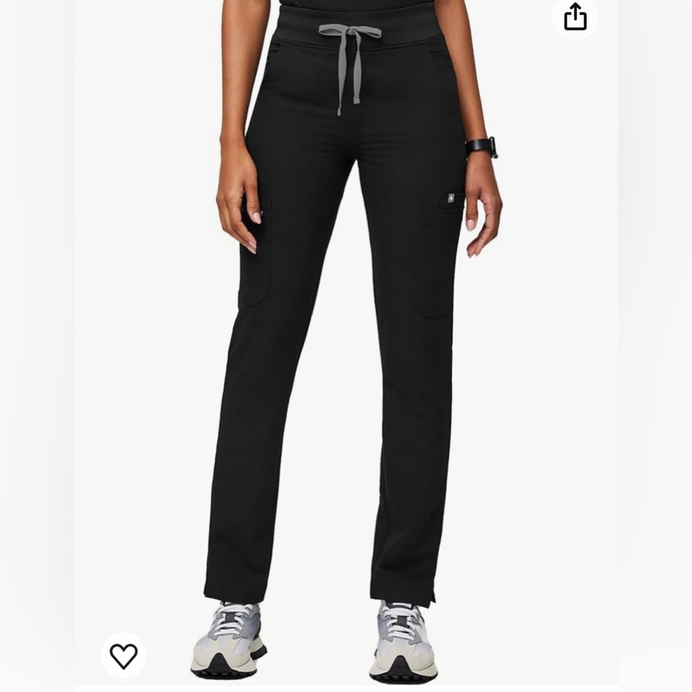 FIGS YOLA Black High Waisted Skinny Scrub Pants for Women — 10 Pockets Size M